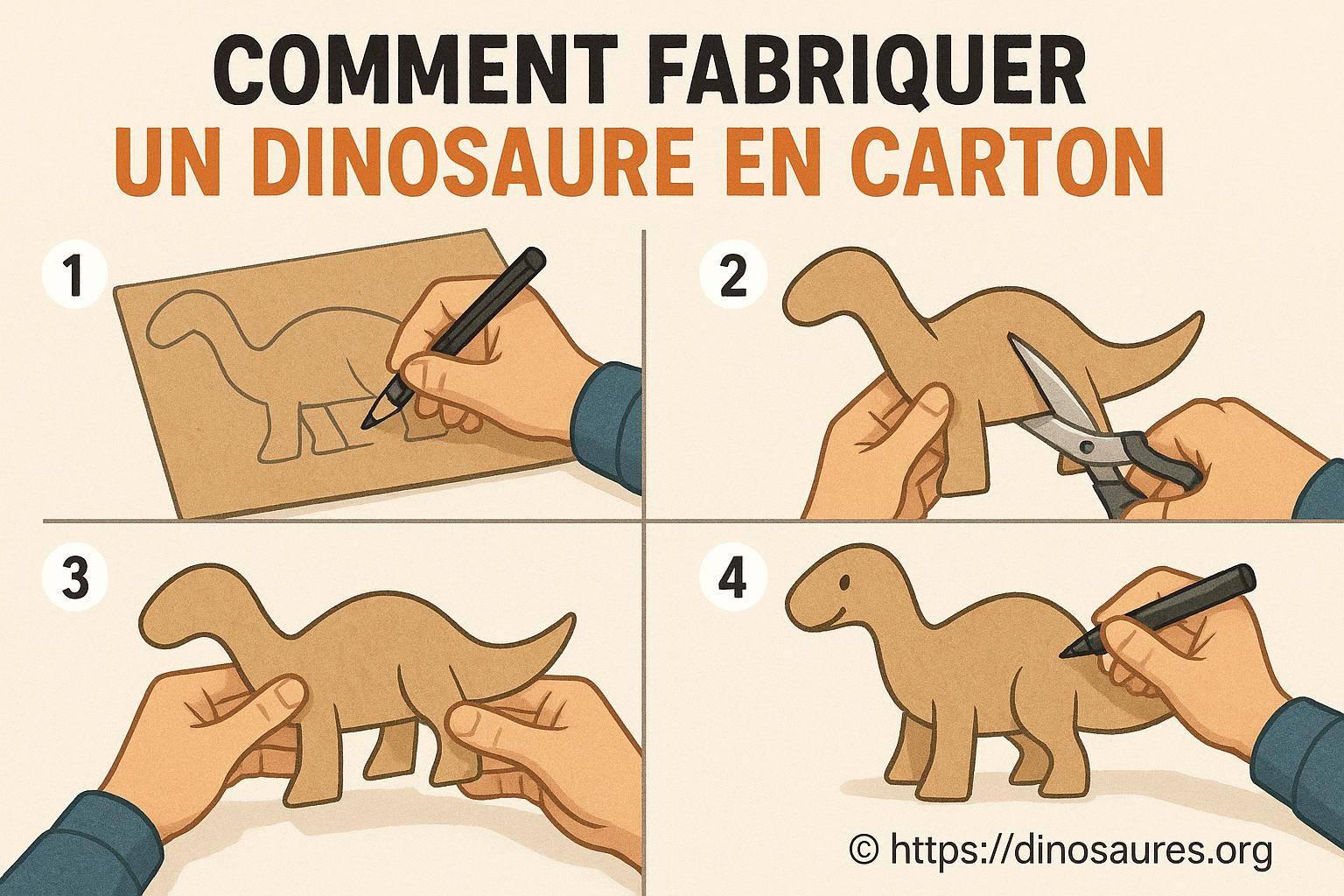 Comment fabriquer un dinosaure en carton facilement à la maison