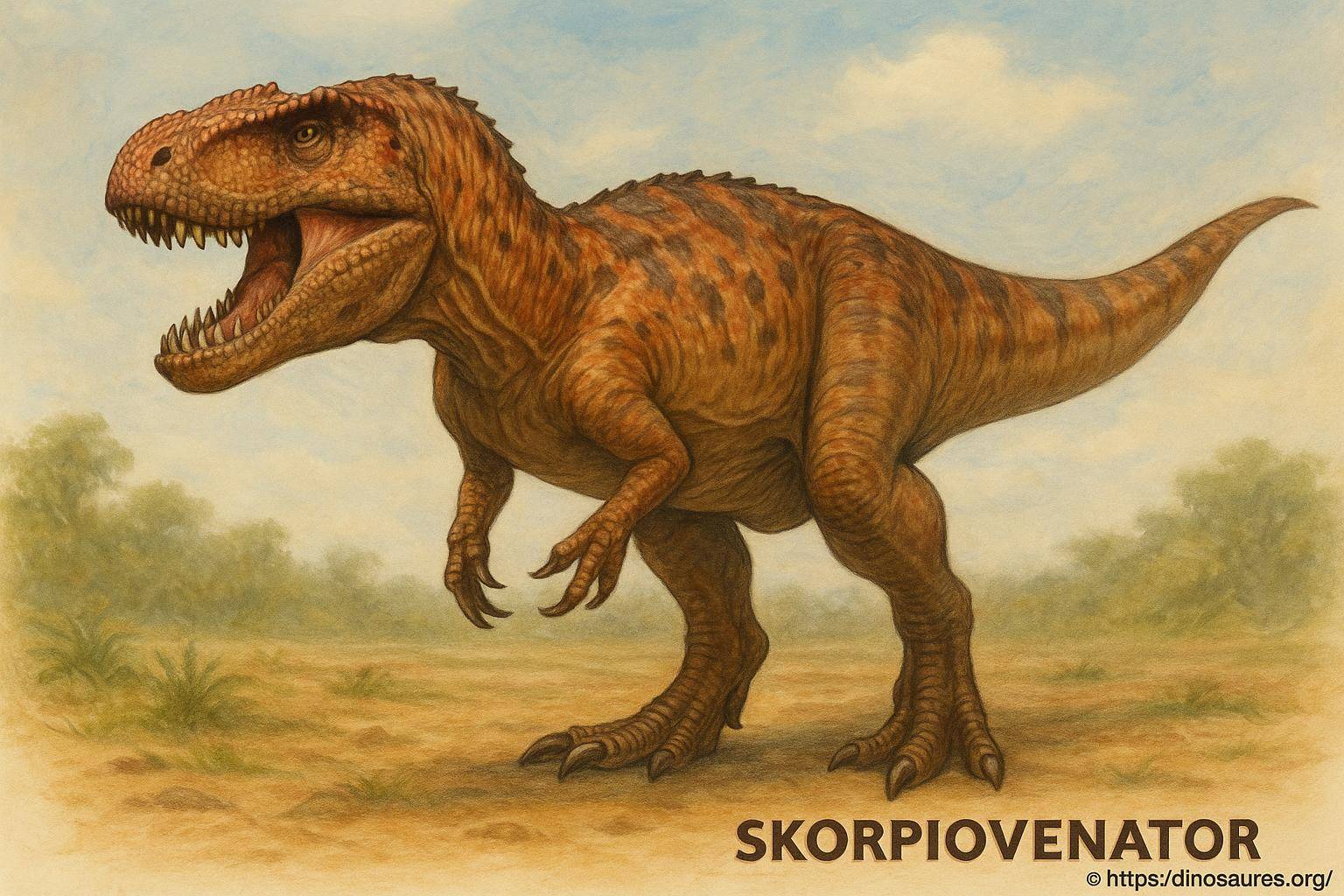 Skorpiovenator : le chasseur à la morsure puissante des dinosaures
