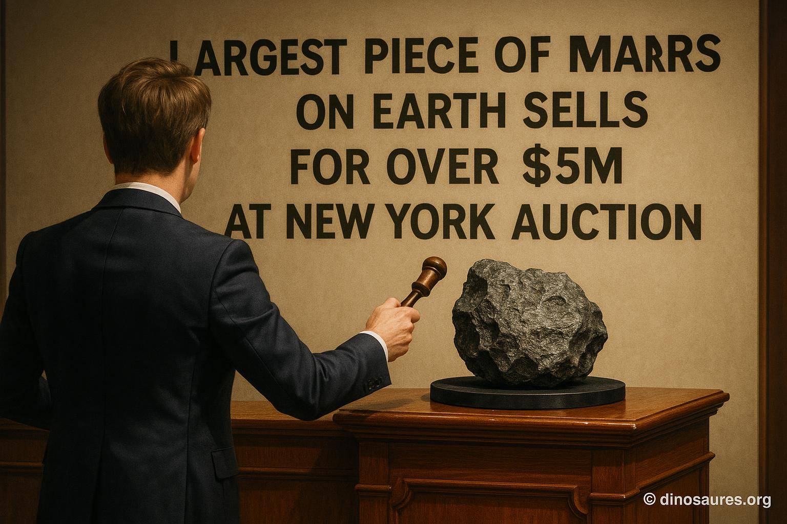 Plus gros morceau de mars sur terre vendu à plus de 5 millions de dollars à new york