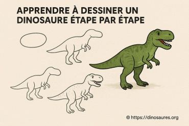 Apprendre à dessiner un dinosaure étape par étape facilement