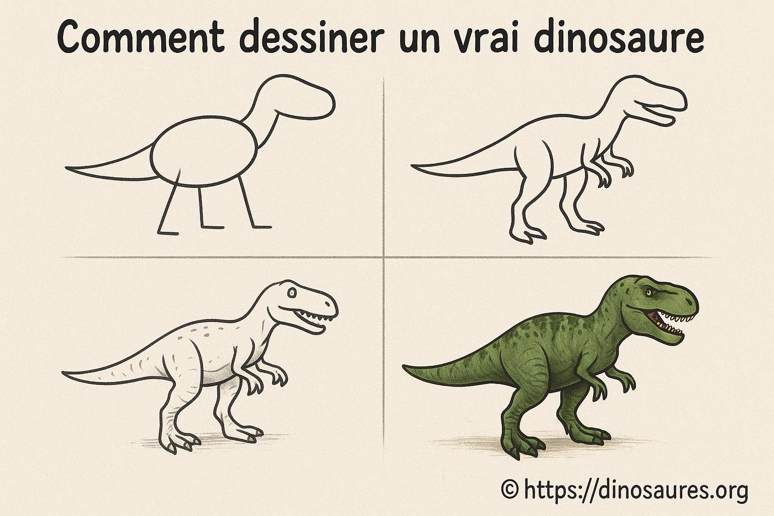 Comment dessiner un vrai dinosaure facilement et avec réalisme