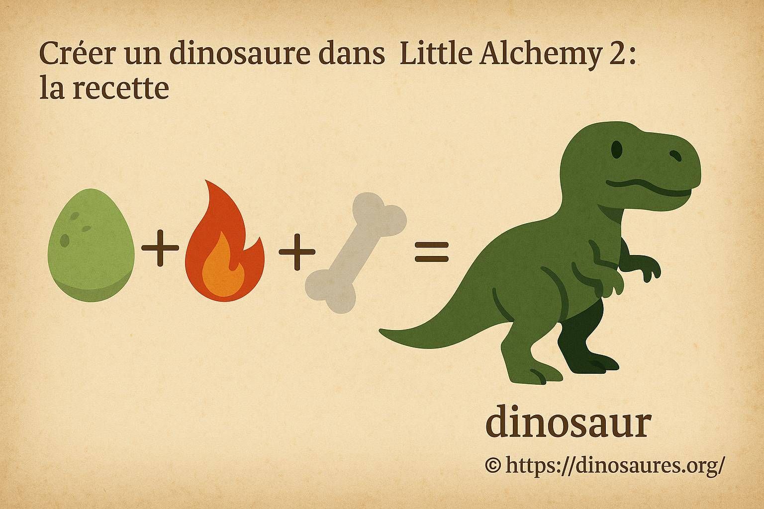 Créer un dinosaure dans little alchemy 2 : quelle est la recette