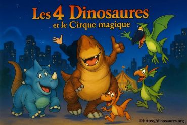 Les 4 dinosaures et le cirque magique : une aventure animée à découvrir