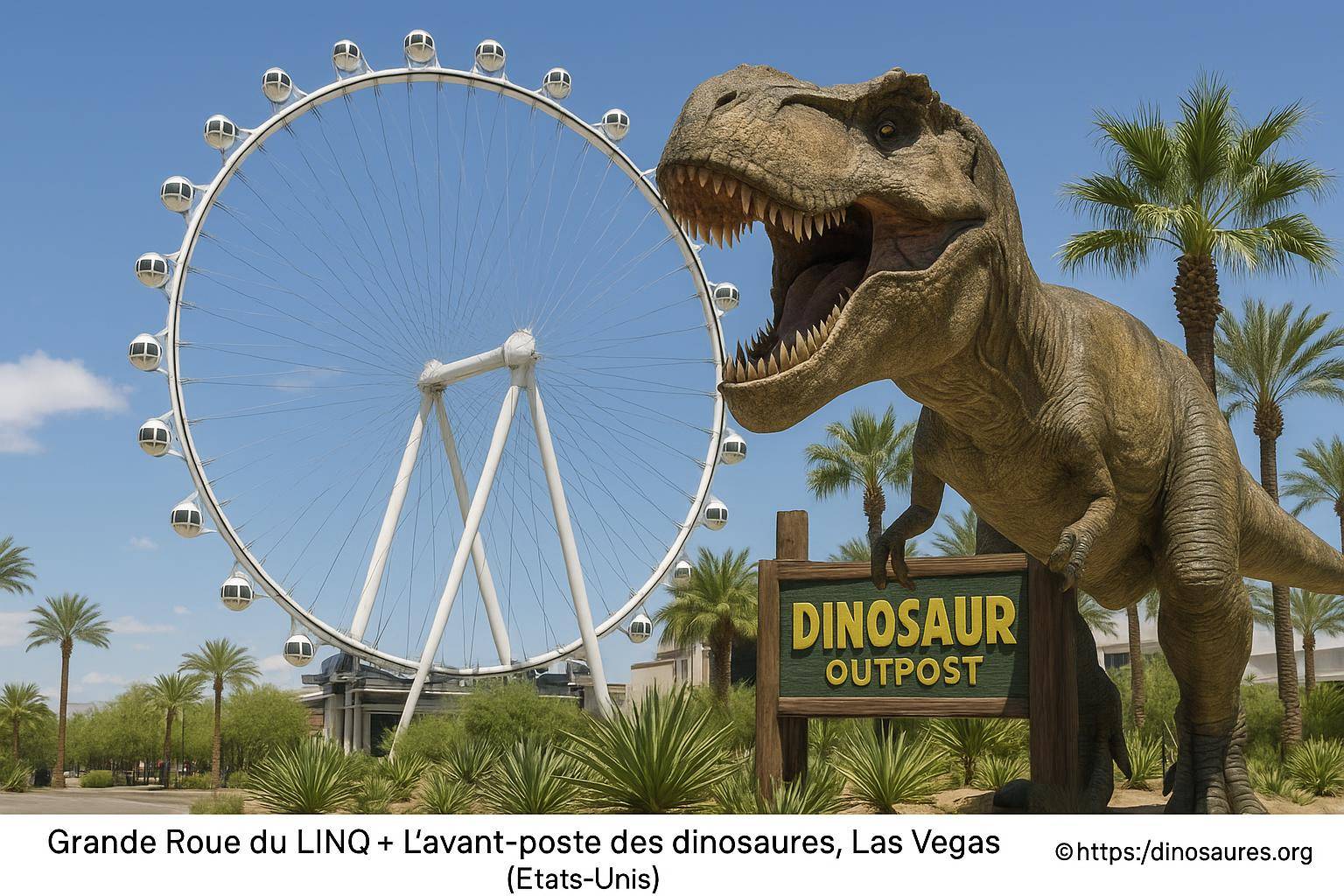 Grande roue du LINQ et l'avant-poste des dinosaures à Las Vegas : un pack incontournable