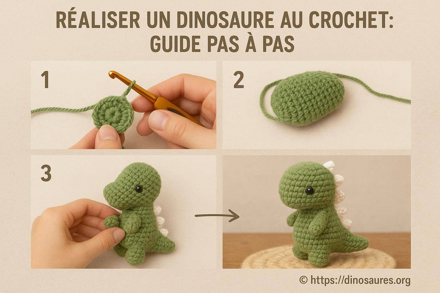 Réaliser un dinosaure au crochet : guide pas à pas pour débutants