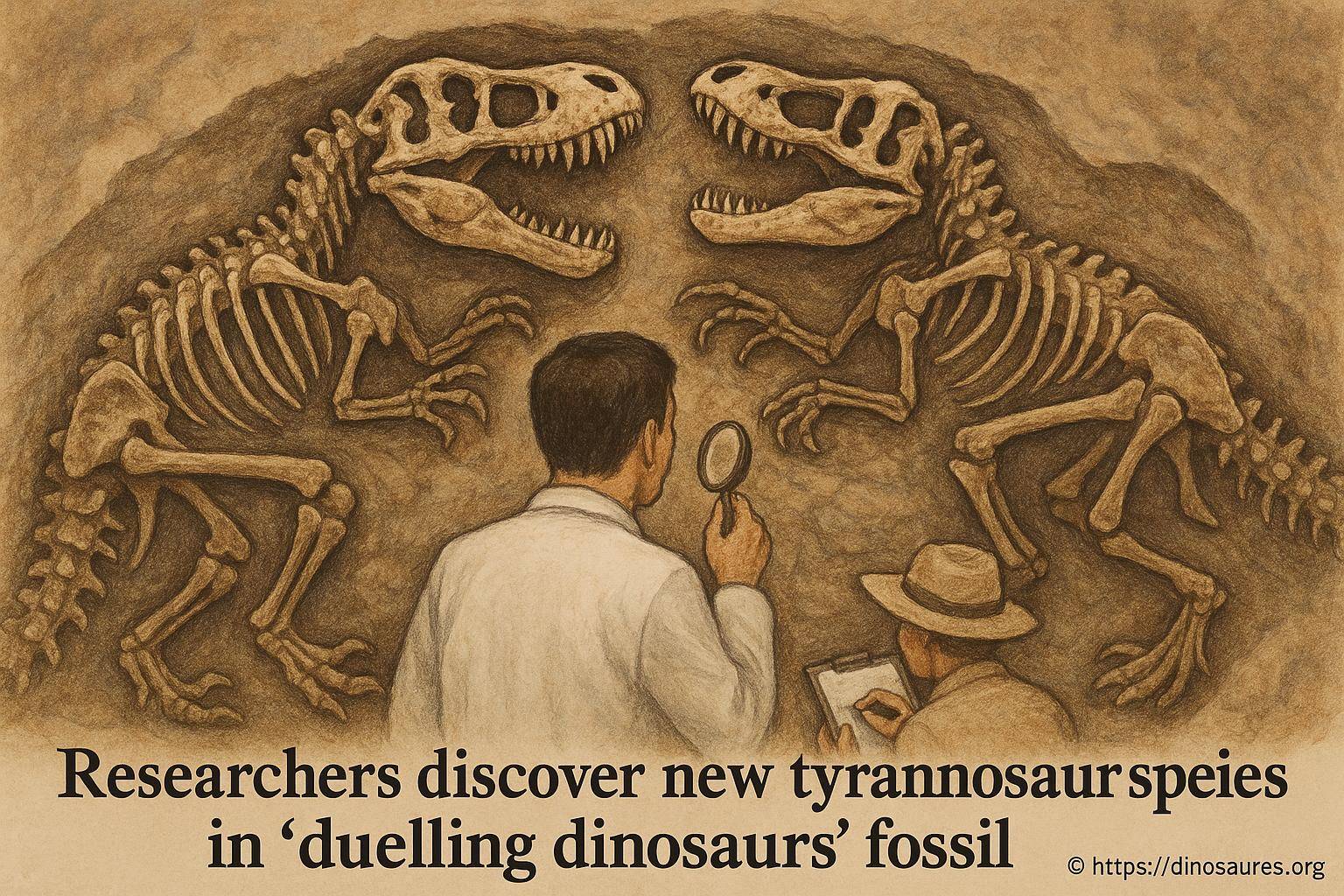Des chercheurs identifient une nouvelle espèce de tyrannosaure dans le fossile des « duelling dinosaurs »