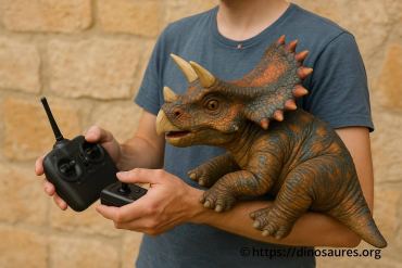 Remote control et robot bébé triceratops animatronique portable