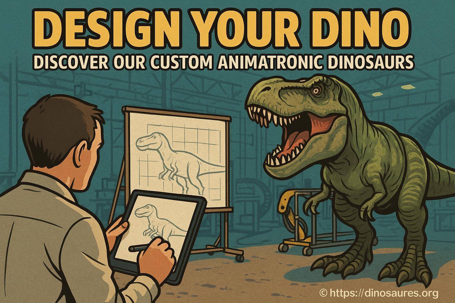 Design et personnalisation de dinosaures animatroniques réalistes