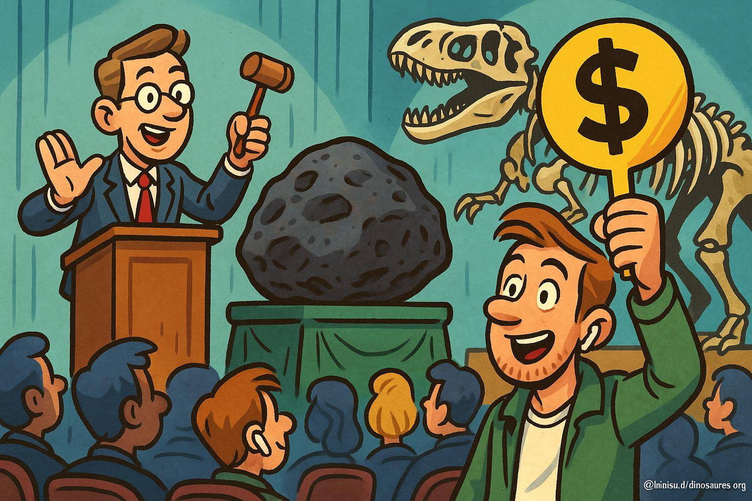 enchère fossile météorite dinosaure