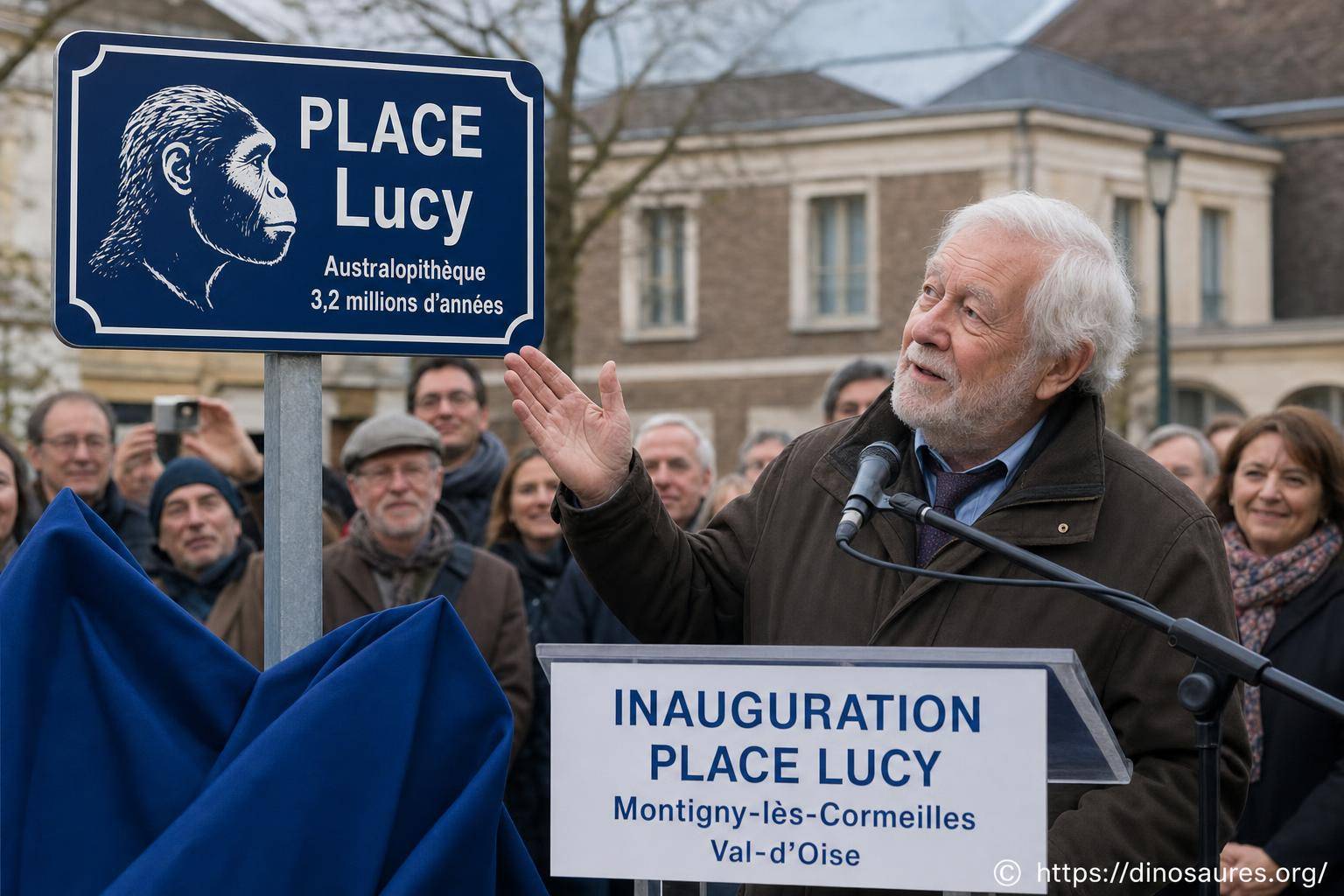 Yves Coppens et la place Lucy à Montigny-lès-Cormeilles, hommage au père de Lucy
