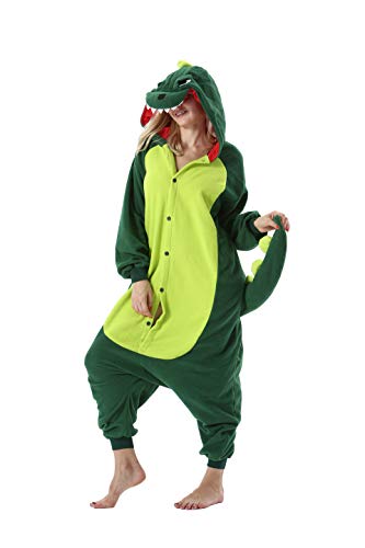 Onesie Dinosaure Vert Unisexe Adulte