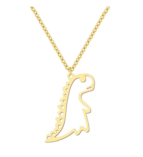 Collier Dinosaure Doré Femme Charmant