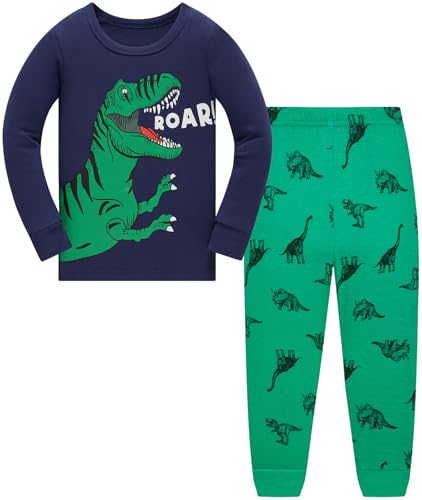 Pyjamas Garçon en Coton 100% Manches Longues | Dinosaure Exc