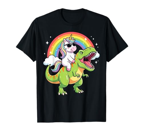 Licorne Chevauchant Un T-Rex Dinosaure Enfants T-Shirt