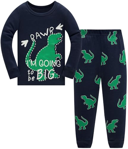 Pyjamas Garçon en Coton 100% Manches Longues | Dinosaure Exc