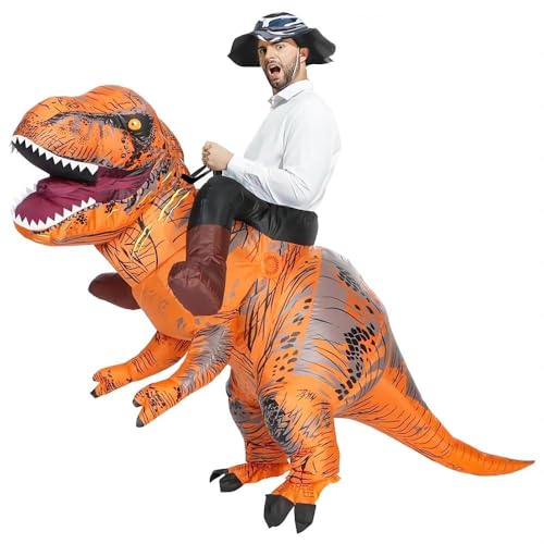 Rafalacy Costume de dinosaure gonflable T-rex pour adultes -