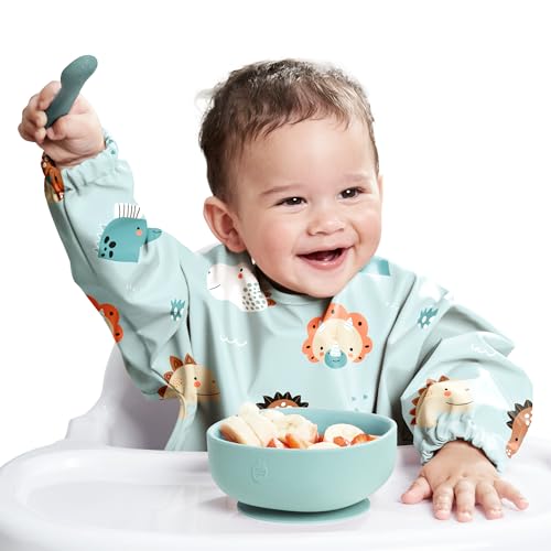 Nombear Bavoir Manches Longues pour Bébé - Bavoir Bébé Imper