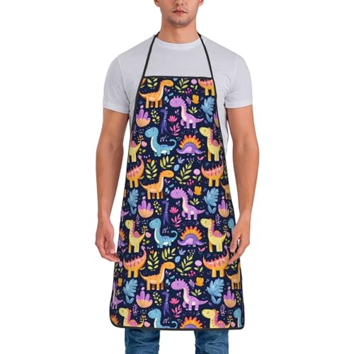 TZTTZT Tablier de chef pour homme et femme - Motif dinosaure