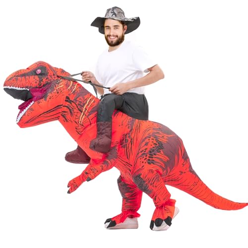 Costume T-Rex Gonflable Rouge Adulte