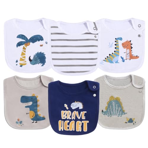 Lot 6 Bavoirs Bébé Coton Imperméables