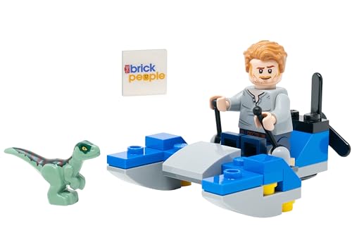 LEGO Jurrassic World Figurine Owen avec Swamp Speeder et Bab