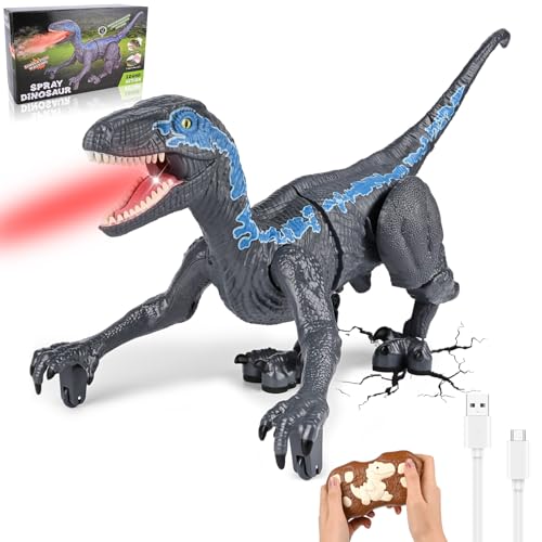 GuKKK Dinosaure Télécommandé Vélociraptor Réaliste, Jouet Di