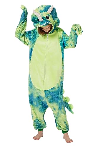 Loiahoer Unisexe Triceratops Onesie Costume Déguisement Tie 