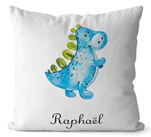 Coussin Dinosaure Bleu Personnalisé