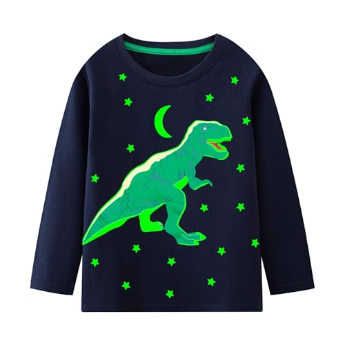 Hoseay T-Shirts à Manches Longues pour Garçon Coton Col Rond