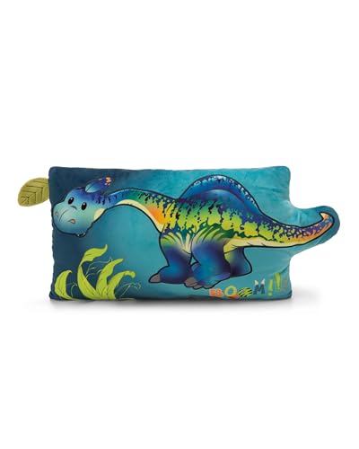 NICI Coussin Dinosaure Snackilus, 43 x 25 cm, Bleu, Moelleux
