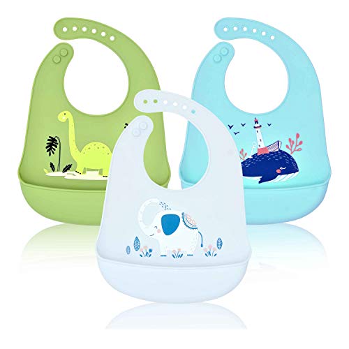 Bavoirs Silicone Bébé Imperméables Lot 3