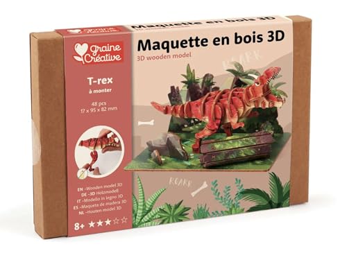 GRAINE CREATIVE Maquette Bois 3D T-Rex à Construire - Kit Di