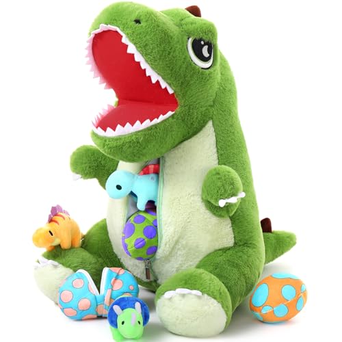 MorisMos Peluche Dino Géant XXL, 50cm Mom Dinosaure Doux ave