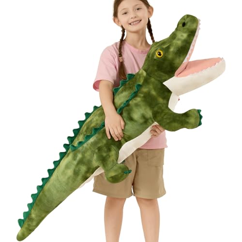 MorisMos - Ours en peluche géant alligator, 130 cm Crocodile