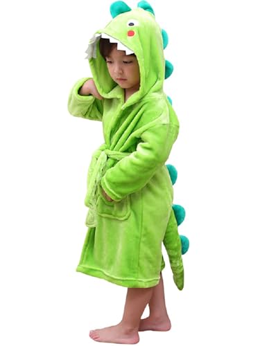 LOLANTA Robe de chambre dinosaure pour enfants, Peignoir pol