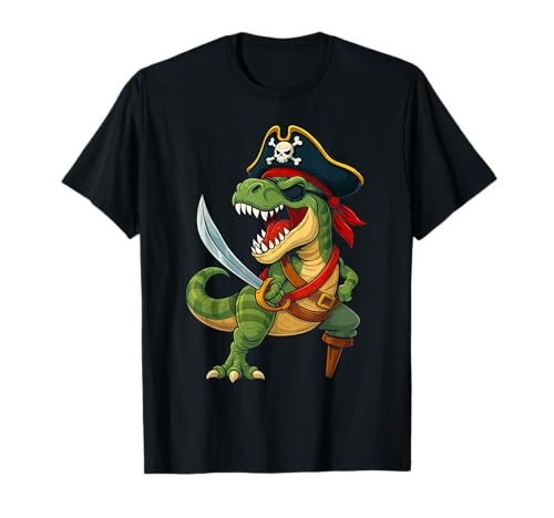 Dinosaure T-Rex Pirate Jolly Roger Tyrannosaure Halloween T-