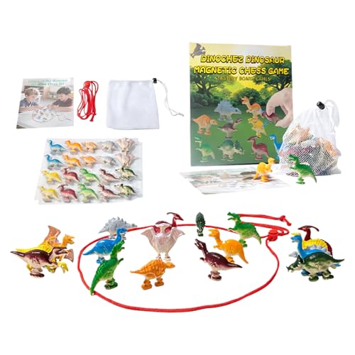 Jeu magnétique pour fêtes avec corde et 20 pierres de dinosa