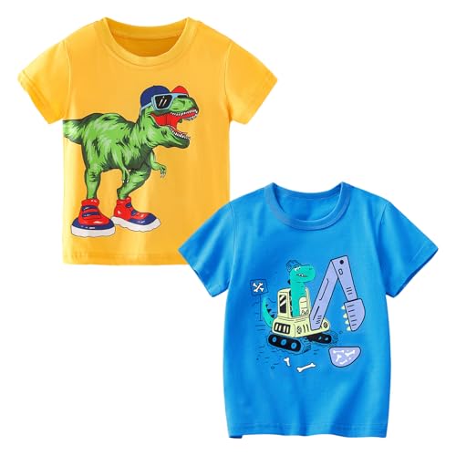 Codkkre T-Shirts à Manches Courtes pour Garçon Lot de 2 Coto