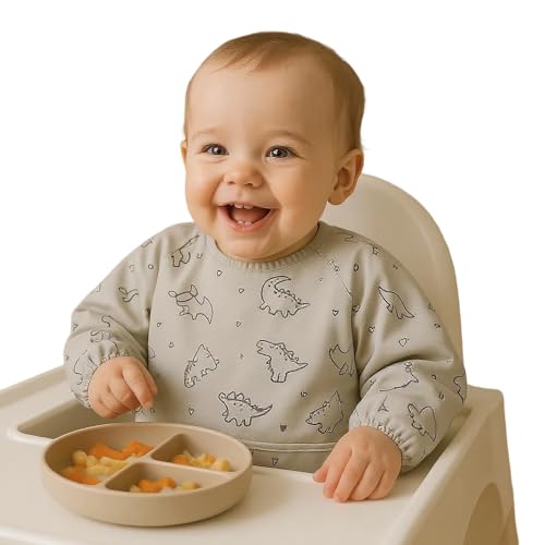 HiABsee bavoir manches longues bebe, Tablier Bebe Pour Mange