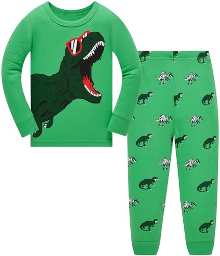 Pyjamas Garçon en Coton 100% Manches Longues | Dinosaure Exc