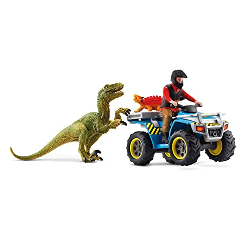 Schleich 41466 Dinosaures Set avec Dinosaure Fuite sur Quad 