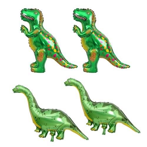 Lot 4 Ballons Dinosaures Vert