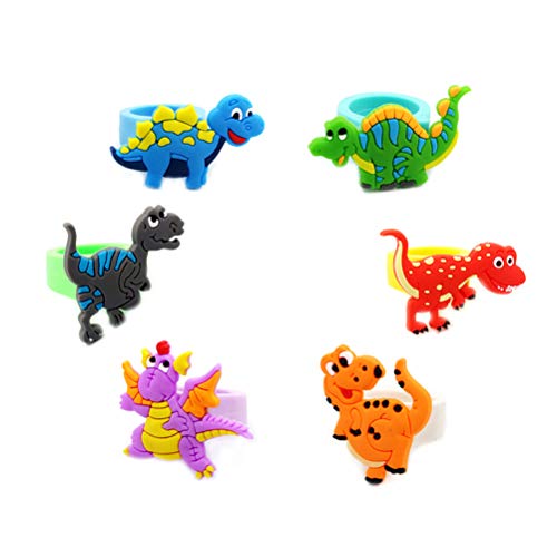 YINLANG Anneau, 6PCS / Set Anneaux en PVC de Dinosaure de De