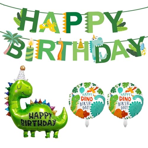 JDNFKG 3 Ballons De Dinosaure De Dessins Animés, 1 Panneau D