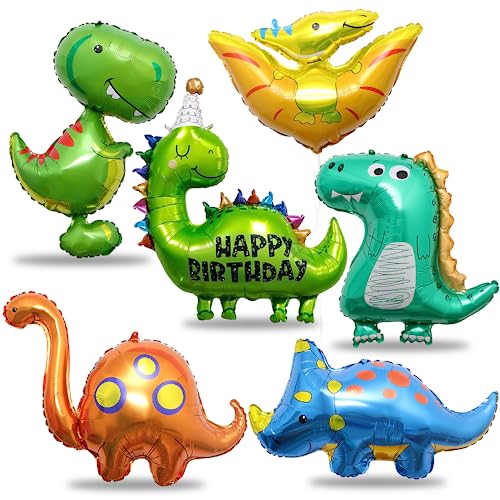 Lot 6 Ballons Géants Dinosaure XXL