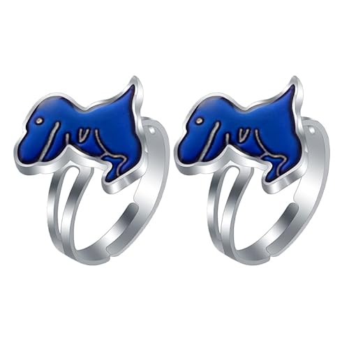 ibasenice Bagues Enfant Dinosaures 2 Pièces Anneaux Alliage