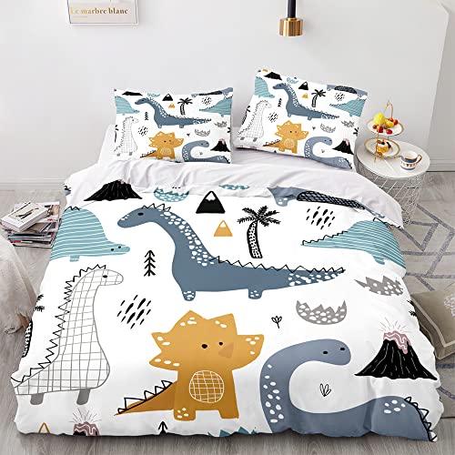 TSOPEFI Parure de lit pour enfants avec motif de dinosaure,