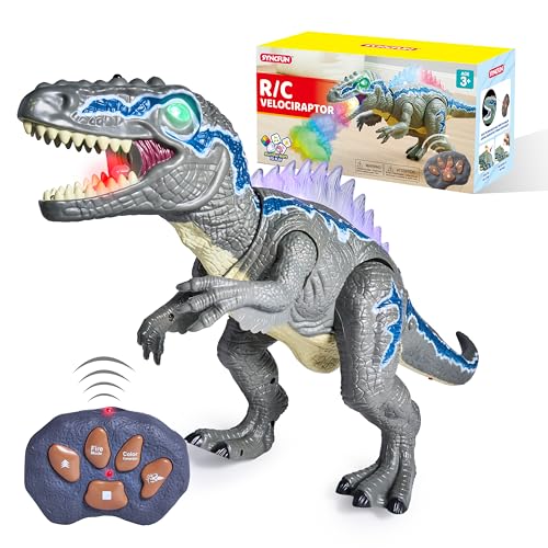 SYNCFUN Jouets de Dinosaures Télécommandés pour Garçons et F