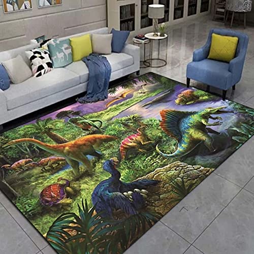 Tapis de Dinosaure de Forêt Primaire pour Enfants - Salon, C