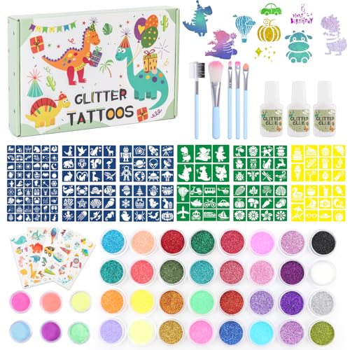 Kit Tatouage Paillettes Enfant 38 Couleurs